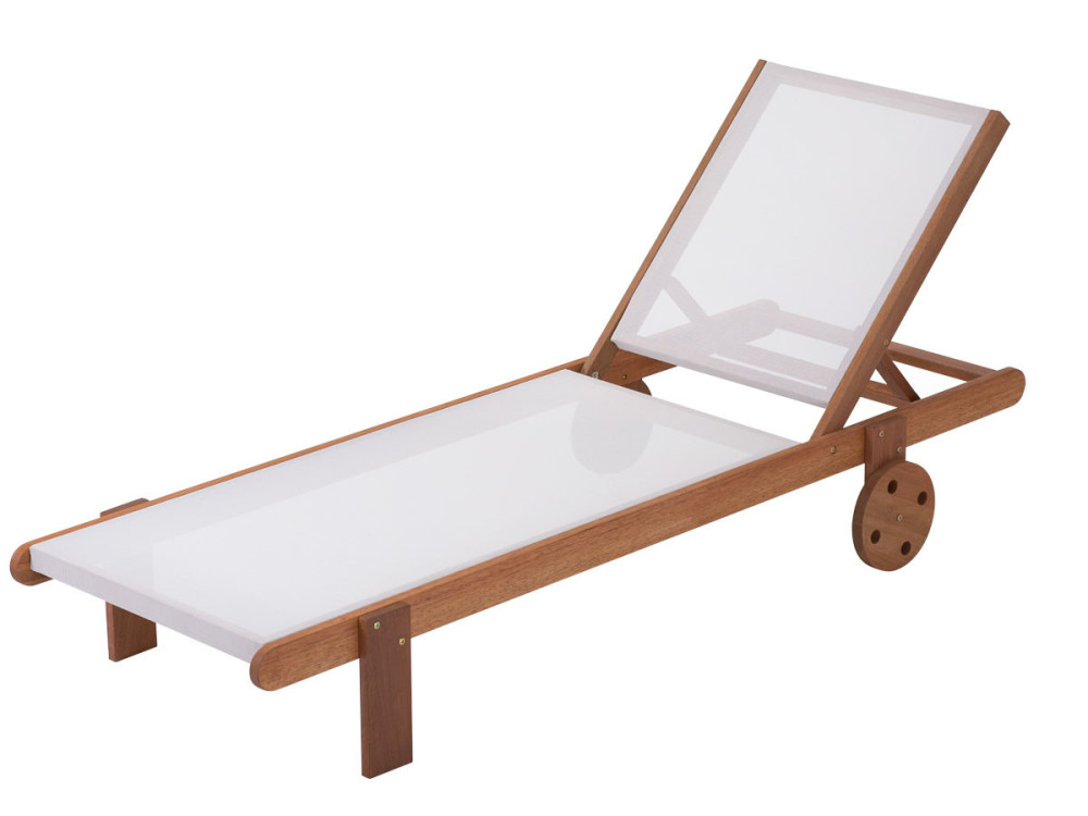 Juego de 2 tumbonas en madera exótica Saïgon - "Maple" - Marrón claro