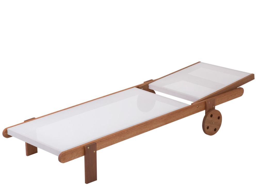 Juego de 2 tumbonas en madera exótica Saïgon - "Maple" - Marrón claro