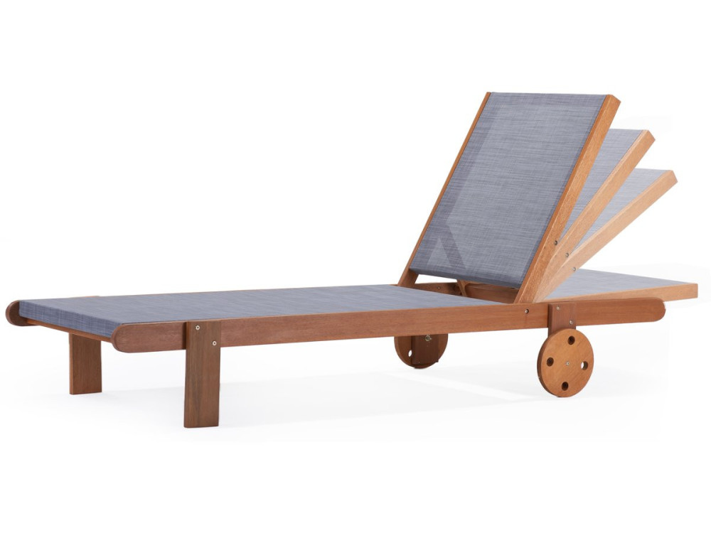 Tumbona en madera exótica "Saïgon" - Maple - Gris - Lote de 2