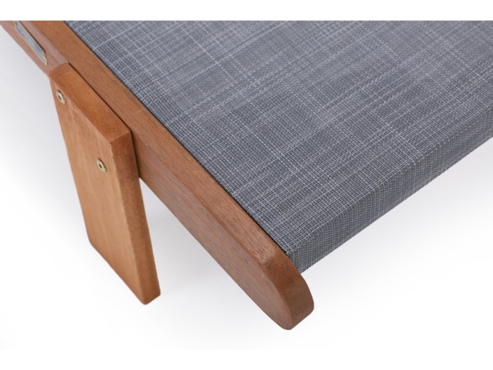 Tumbona en madera exótica "Saïgon" - Maple - Gris - Lote de 2