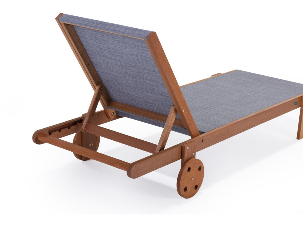 Tumbona en madera exótica "Saïgon" - Maple - Gris - Lote de 2
