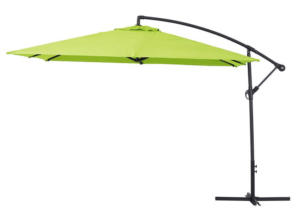 Parasol lateral de jardín Aluminio “Ilios 3” – Cuadrado – 3 x 3 m  - Verde