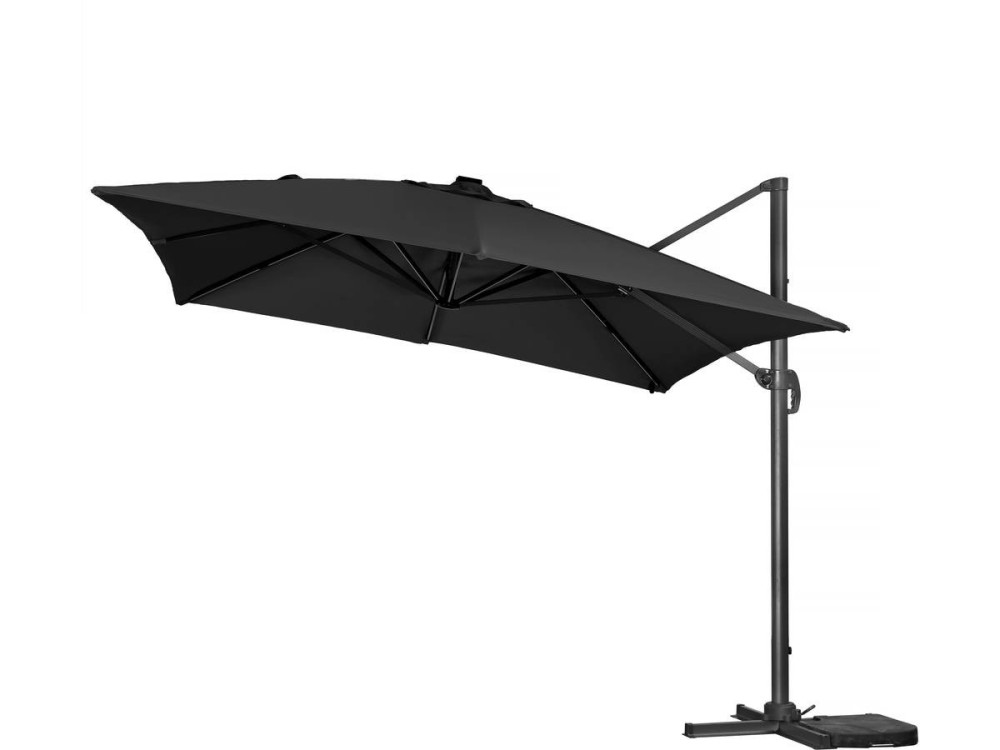 Parasol de jardin LED Alu "Sun 3 Luxe" - Cuadrado -  3 x 3 m - Negro