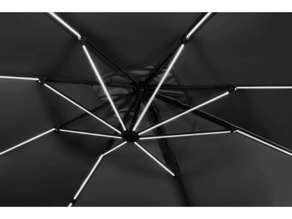 Parasol de jardin LED Alu "Sun 3 Luxe" - Cuadrado -  3 x 3 m - Negro