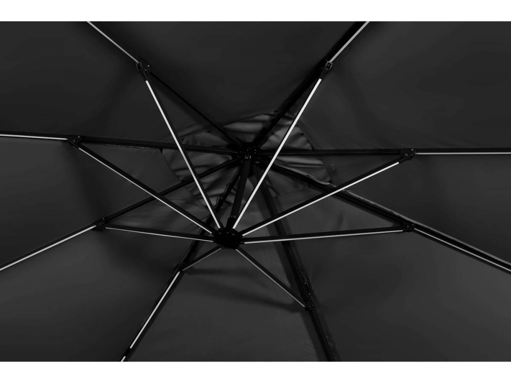 Parasol de jardin LED Alu "Sun 3 Luxe" - Cuadrado -  3 x 3 m - Negro