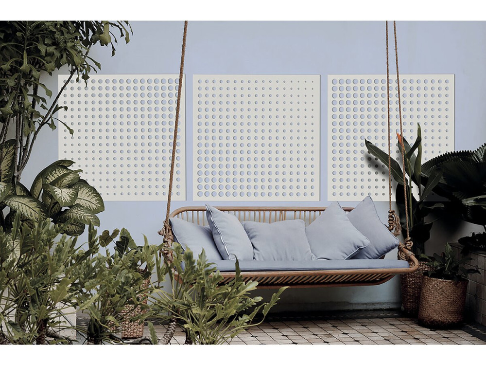 Panel decorativo - «Moon» - Lote de 5 - 1,00 x 1,00 m - Blanco