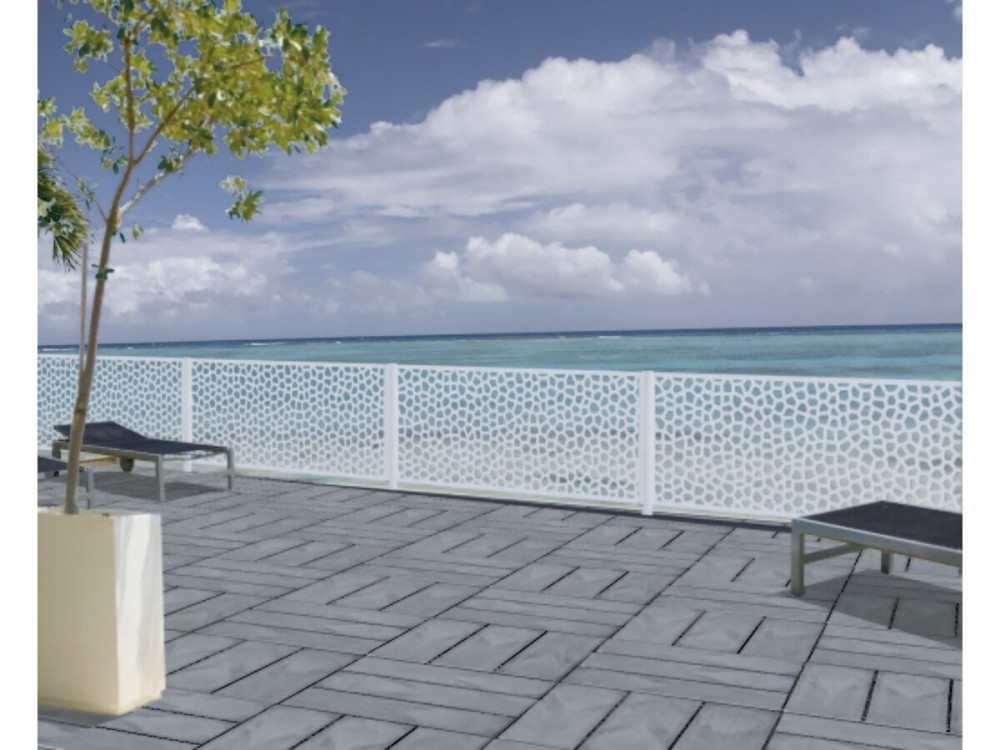Panel decorativo - "Mosaico" - Paquete de 5 - 1,00 x 2,00 m - Blanco
