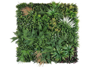 Panel vegetal "Sauvage vertical" - Lote de 4 - 1,00 x 1,00 m - Verde