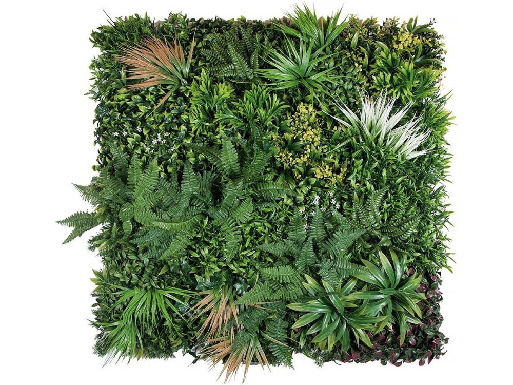 Panel vegetal "Sauvage vertical" - Lote de 4 - 1,00 x 1,00 m - Verde
