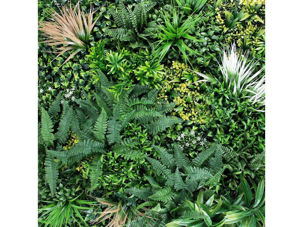 Panel vegetal "Sauvage vertical" - Lote de 4 - 1,00 x 1,00 m - Verde