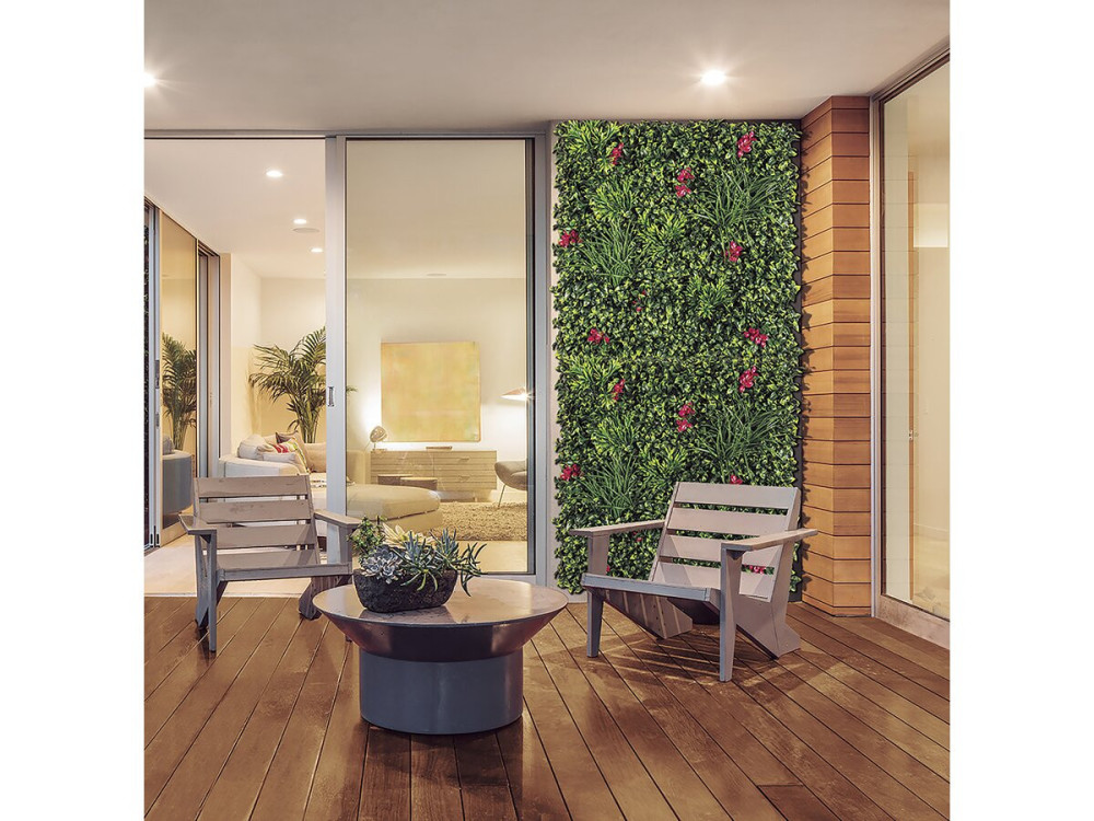 Panel de césped - "Villa vertical" - Lote de 4 - 1,00 x 1,00 m - Verde