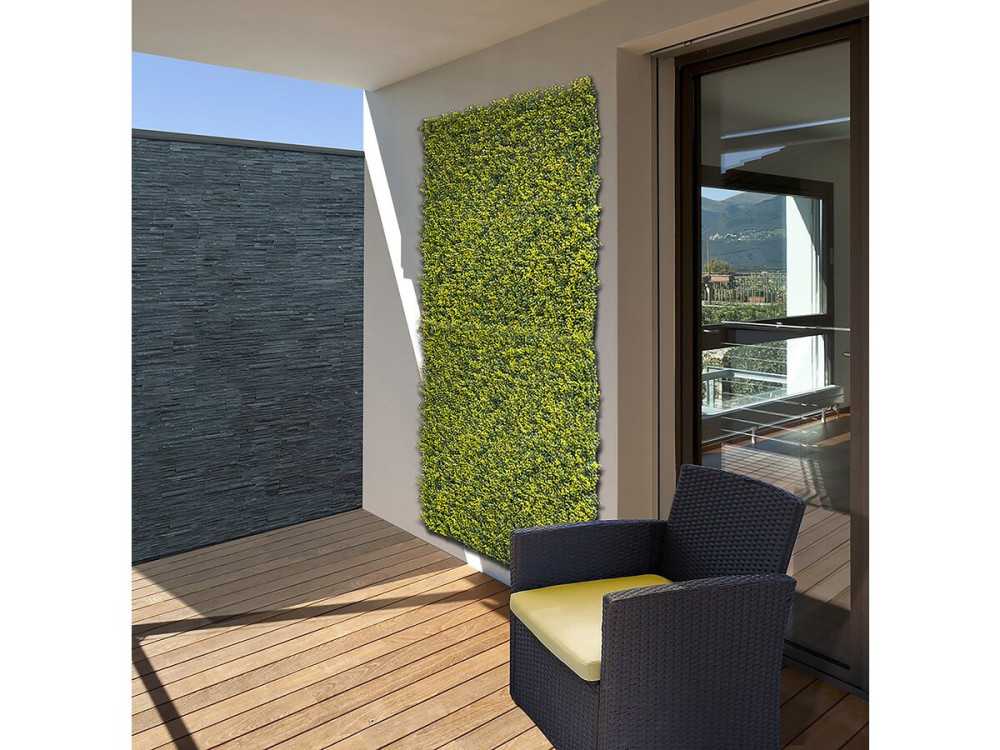 Panel vegetal "Buxus vertical" - Lote de 4 - 1,00 x 1,00 m - Verde