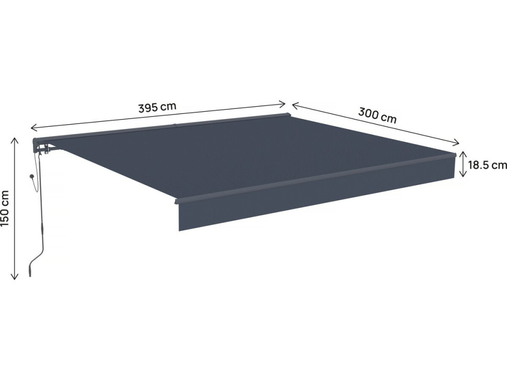 Toldo de aluminio retráctil motorizado "Ombra 4" 4 x 3 m - Gris antracita