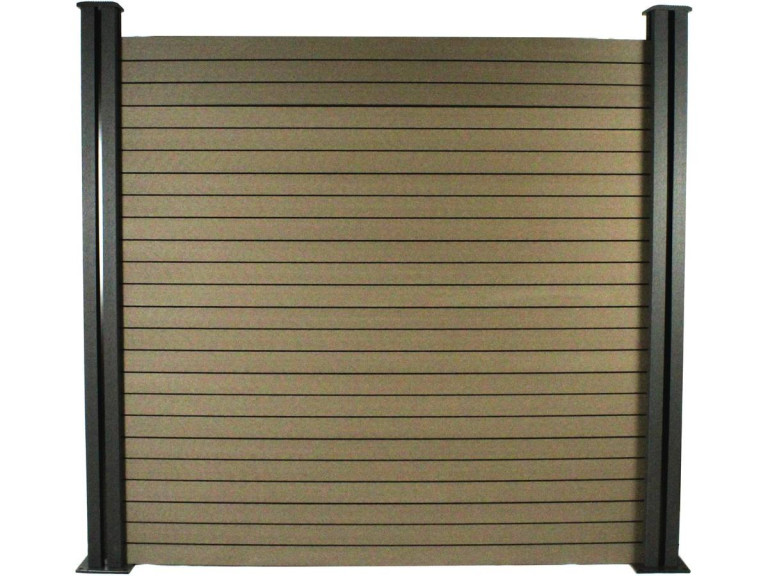 Kit de valla 4.8m composite - Kit de fijación  - Marron