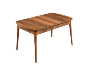 Mesa de comedor de madera extensible "Barok" - 78 x 132 x 80 cm - Nogal