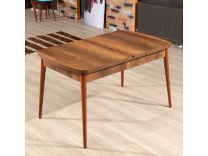 Mesa de comedor de madera extensible "Barok" - 78 x 132 x 80 cm - Nogal 2