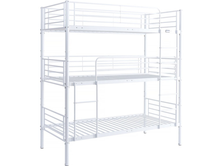 Litera triple metálica "Havin" - 90 x 190 cm - Blanca