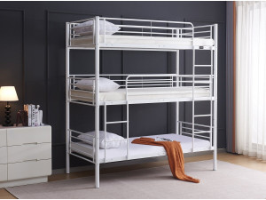 Litera triple metálica "Havin" - 90 x 190 cm - Blanca 2