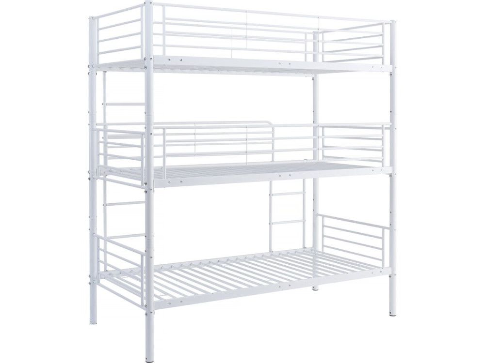 Litera triple metálica "Havin" - 90 x 190 cm - Blanca