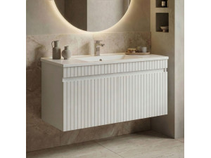 Mueble para lavabo «Tivoli 100» - 100 x 45 x 57 cm - Blanco mate 2