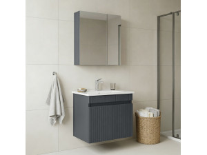 Conjunto de mueble con lavabo y espejo (2 piezas) «Tivoli 65» - 65 x 45 x 57 cm - Antracita mate 2