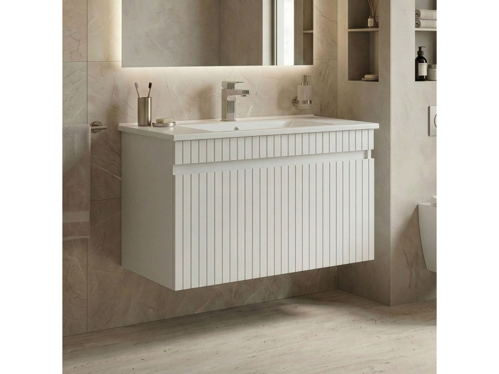 Mueble para lavabo «Tivoli 85» - 85 x 45 x 57 cm - Blanco mate