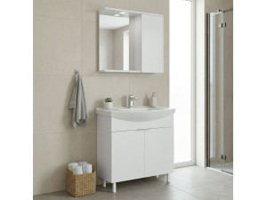 Conjunto de mueble con lavabo y espejo (2 piezas) «Purus 80» - 80 x 50 x 83 cm - Blanco 2