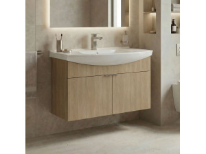 Mueble de lavabo «Purus 80» - 80 x 50 x 58 cm - Roble Sonomo 2