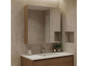 Mueble de baño con espejo «Purus Desna 60» - 60 x 16 x 66 cm - Roble Sonomo 2