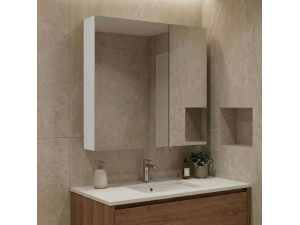 Mueble de baño con espejo «Purus Desna 60» - 60 x 16 x 66 cm - Blanco 2