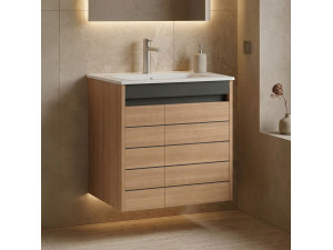 Mueble para lavabo «Ricato 60» - 61 x 47 x 62 cm - Nogal 2