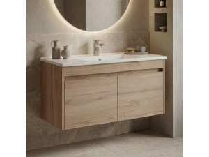 Mueble para lavabo «Side 100 v3» - 100 x 45 x 52 cm - Roble 2