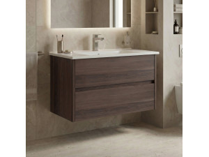 Mueble para lavabo «Side 85 v2» - 85 x 45 x 52 cm - Nogal oscuro 2