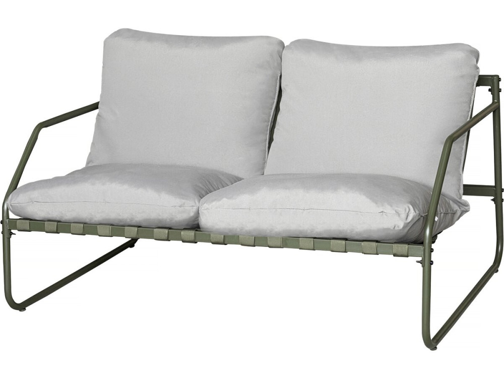 Conjunto de muebles de jardín de metal "Sora" con cojines - 4 plazas - Verde