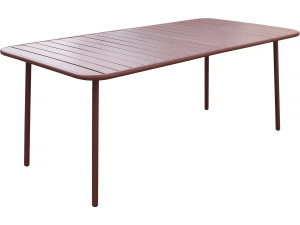 Mesa de jardín metálica Bilbao - 180 x 90 x 71 cm - Terracota