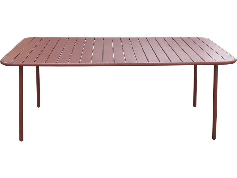 Mesa de jardín metálica Bilbao - 180 x 90 x 71 cm - Terracota