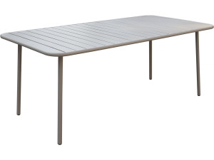 Mesa de jardín metálica "Bilbao" - 180 x 90 x 71 cm - Color topo