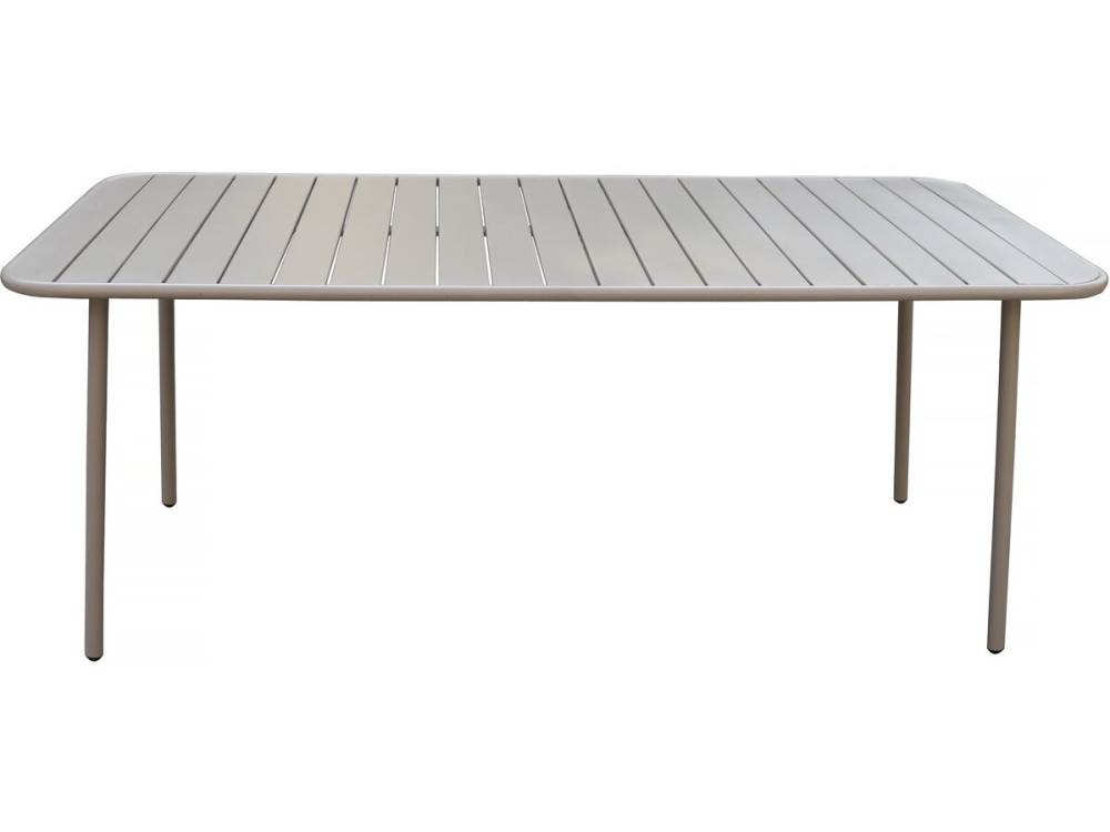 Mesa de jardín metálica "Bilbao" - 180 x 90 x 71 cm - Color topo