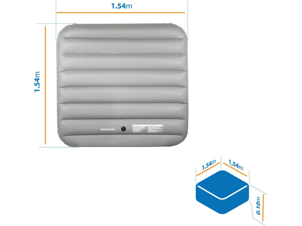 Funda cuadrada hinchable para spa de 4 personas - 180 cm