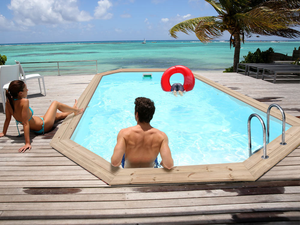 Piscina de madera "Cordoue" - 3.48 x 2.15 x 1.18 m