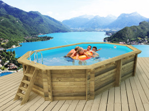 Piscina de madera "Miami 145" - 4,86 x 3,36 x 1,45 m 2