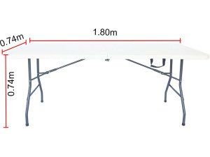 Mesa de jardín plegable "Foldy" - 180 x 74 x 74 cm - Blanca 2