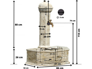 Fuente "Provenza" - 0,86 x 0,51 x 1,13 m 2