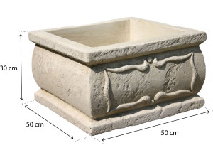 Jardinera "Verona" - piedra - 50 x 50 x 30 cm 2