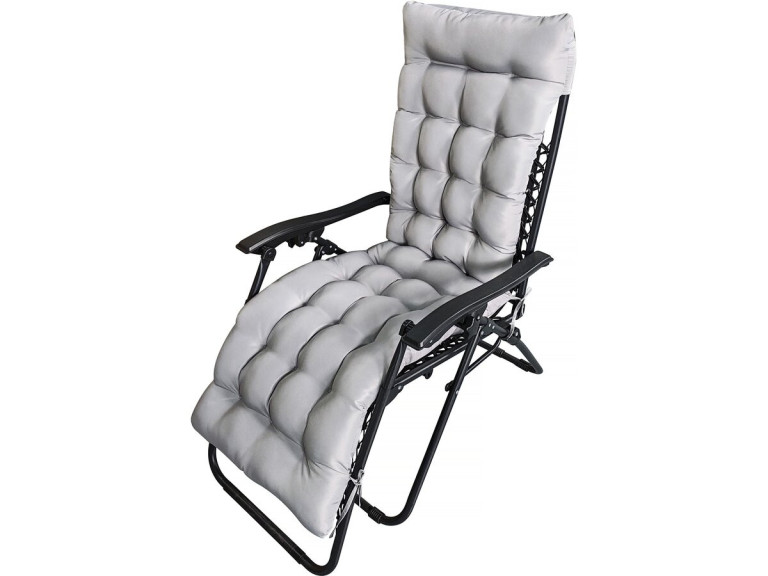 Cojín de tela para sillón de jardín "Romy" - 164 x 52 x 10 cm - Gris claro