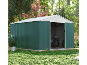 Caseta de jardín metálica "Rosas" - 10,85 m² - Verde 2