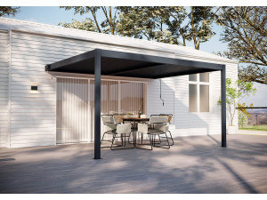 Pérgola adosada de aluminio "Windsor" - Gris antracita - 3 x 4 m 2