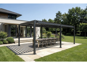 Pérgola bioclimática "Kensington" de aluminio autoportante - 3 x 6 m - Gris 2