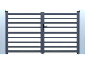 Puerta de aluminio calada "Martin" - 300 x 180 cm - Gris