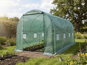 Túnel de invernadero para jardín «Lys» - 9 m² - 140 g - Verde 2